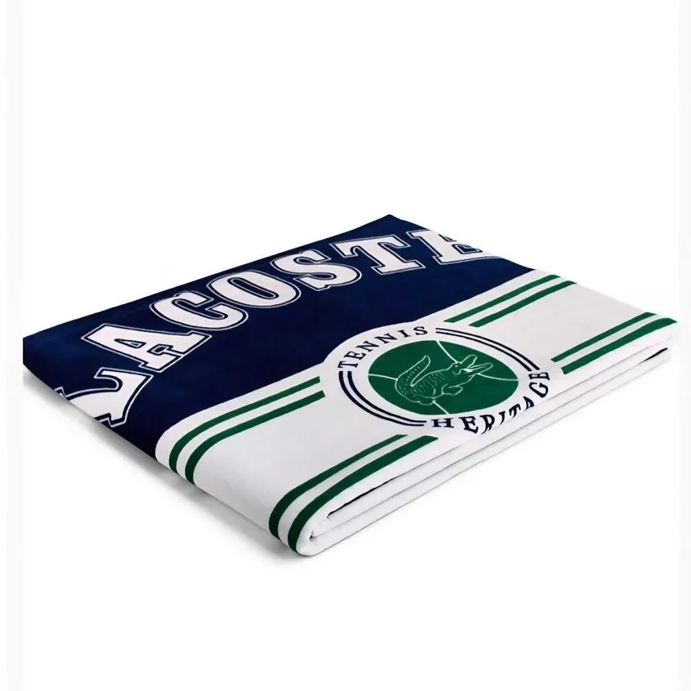 Lacoste Blue and Navy Heritage Beach Towel